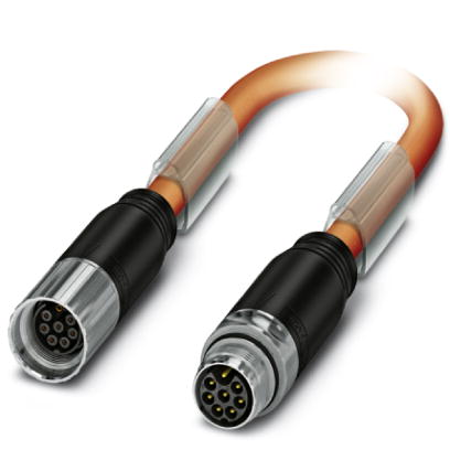 Phoenix Contact M17 to M17 Power Cordset; K-7E-M17 M9/2.0-D00/M17 F8; Female Straight to Male Straight; 8-Pin; 8-Wire to 8-Pin; 12A; 630V; Shielded 2m PUR Cable